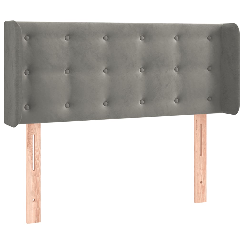 Tête de lit avec oreilles Gris clair 83x16x78/88 cm Velours - XIOS