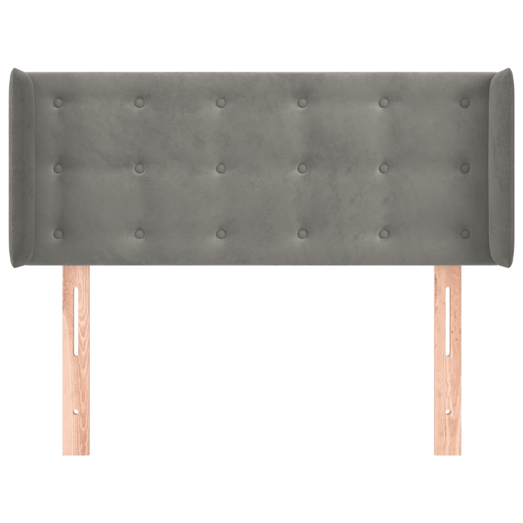 Tête de lit avec oreilles Gris clair 83x16x78/88 cm Velours - XIOS
