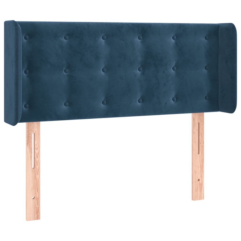 Tête de lit avec oreilles Bleu Foncé 83x16x78/88 cm Velours - XIOS