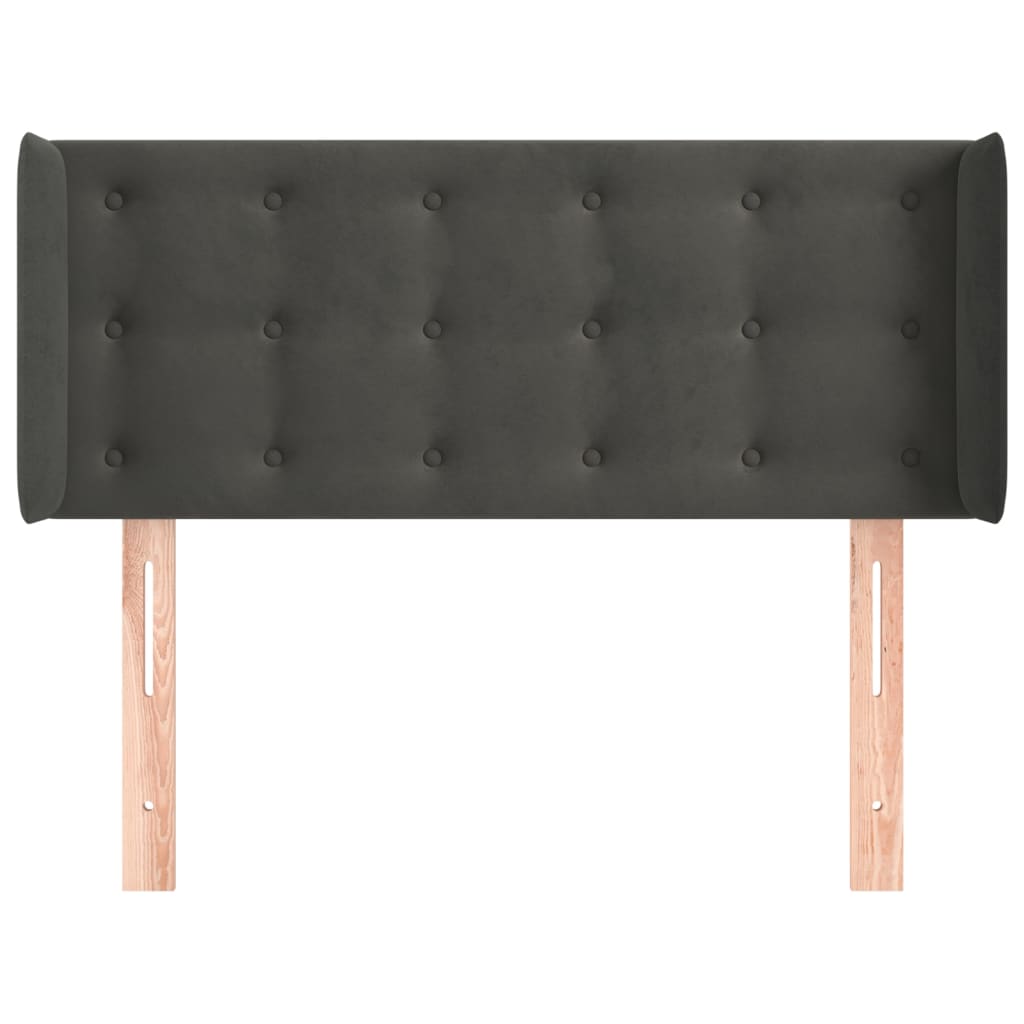 Tête de lit avec oreilles Gris foncé 93x16x78/88 cm Velours - XIOS