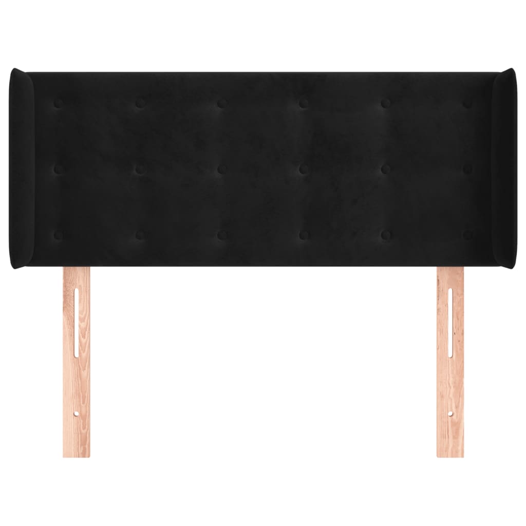 Tête de lit avec oreilles Noir 93x16x78/88 cm Velours - XIOS