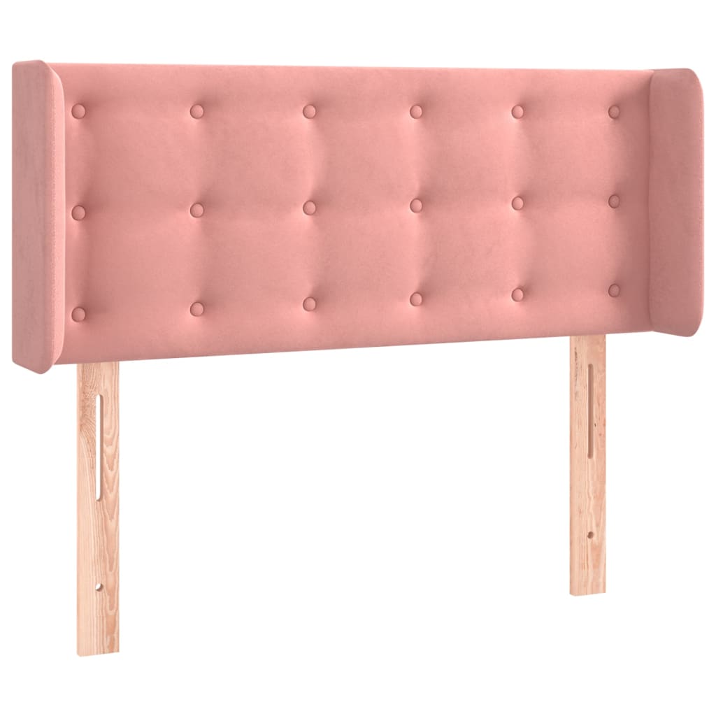 Tête de lit avec oreilles Rose 93x16x78/88 cm Velours - XIOS