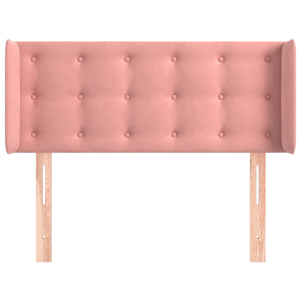 Tête de lit avec oreilles Rose 93x16x78/88 cm Velours - XIOS