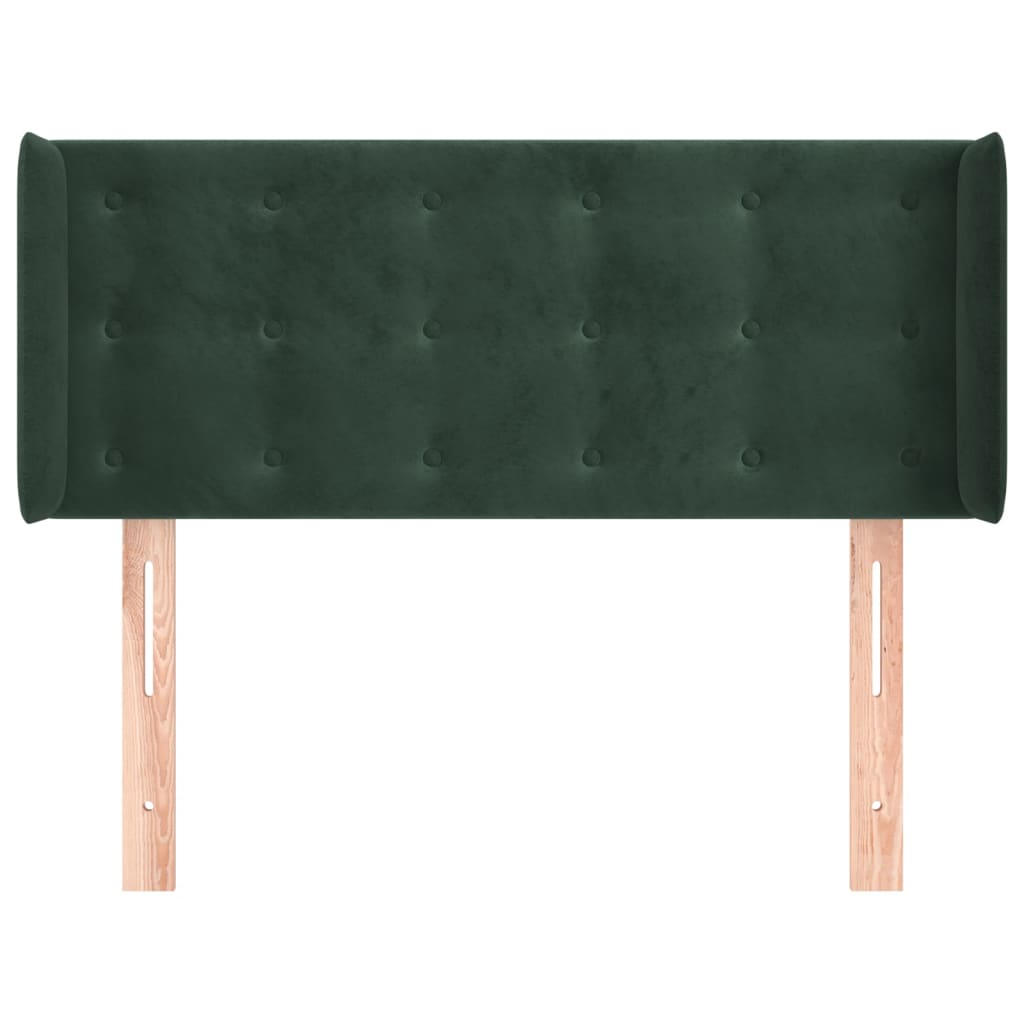 Tête de lit avec oreilles Vert foncé 103x16x78/88 cm Velours - XIOS