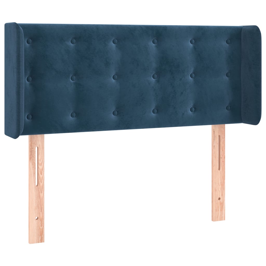 Tête de lit avec oreilles Bleu foncé 103x16x78/88 cm Velours - XIOS