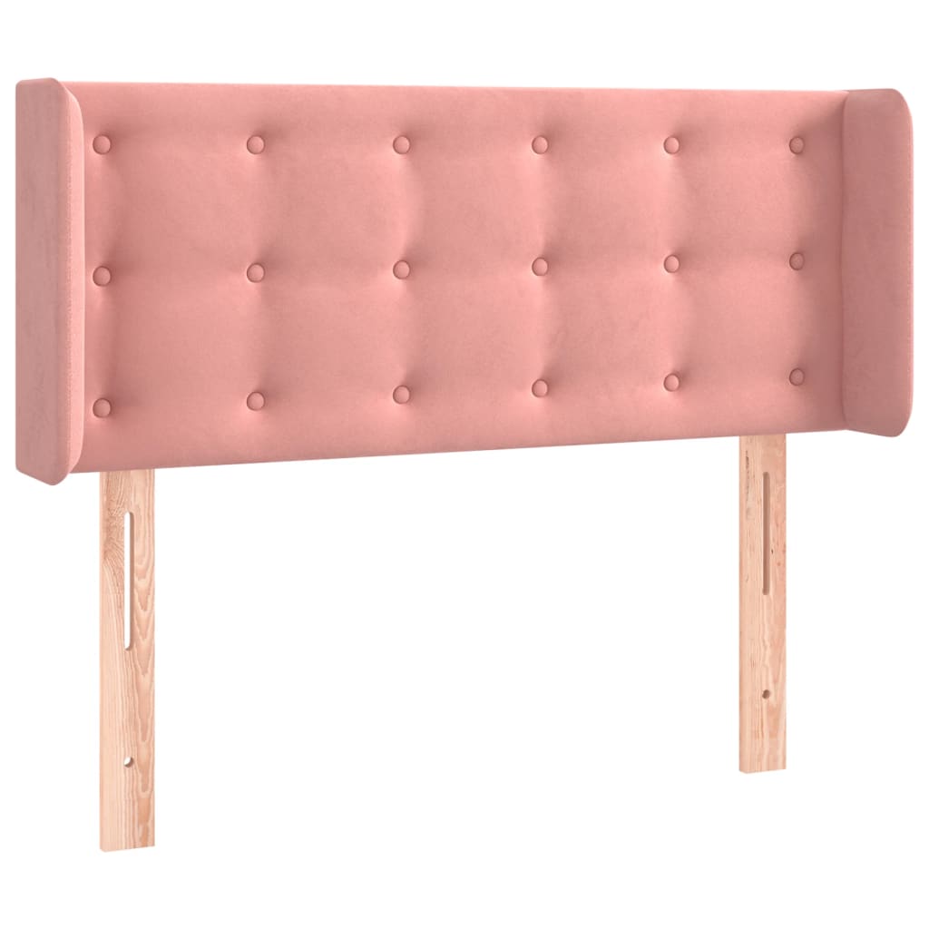 Tête de lit avec oreilles Rose 103x16x78/88 cm Velours - XIOS