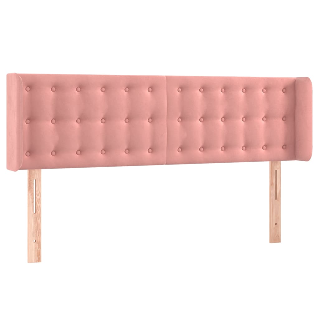 Tête de lit avec oreilles Rose 147x16x78/88 cm Velours - XIOS