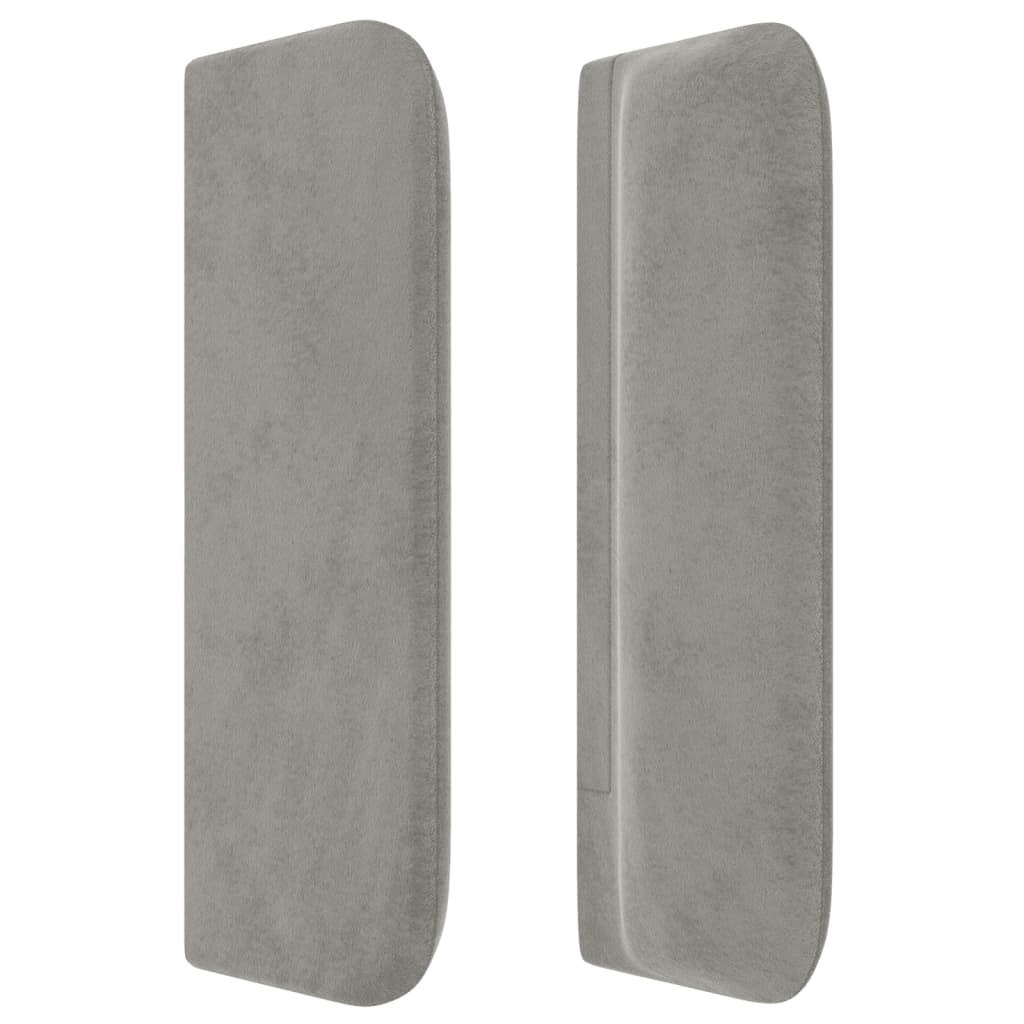 Tête de lit avec oreilles Gris clair 183x16x78/88 cm Velours - XIOS