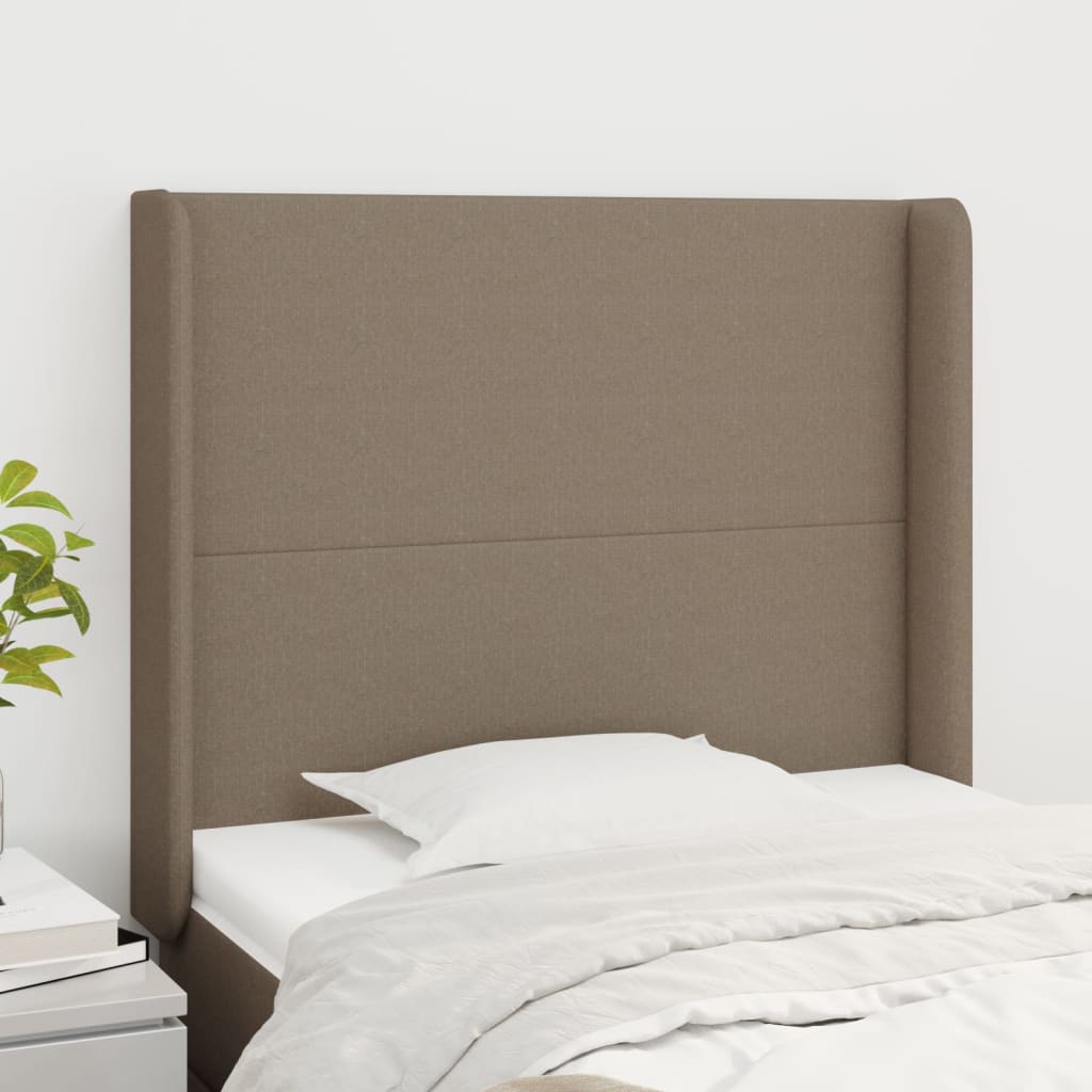 Tête de lit avec oreilles Taupe 103x16x118/128 cm Tissu - XIOS