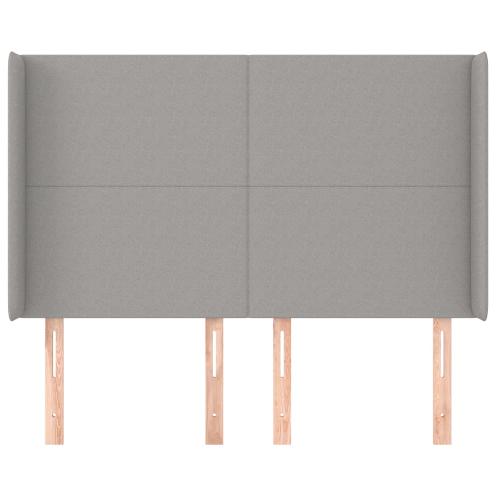 Tête de lit avec oreilles Gris clair 147x16x118/128 cm Tissu - XIOS