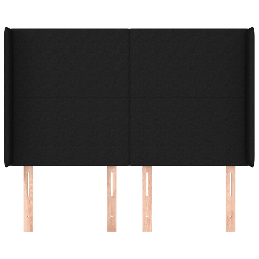 Tête de lit avec oreilles Noir 147x16x118/128 cm Tissu - XIOS