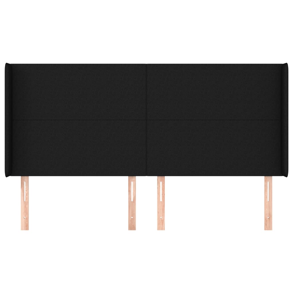 Tête de lit avec oreilles Noir 163x16x118/128 cm Tissu - XIOS