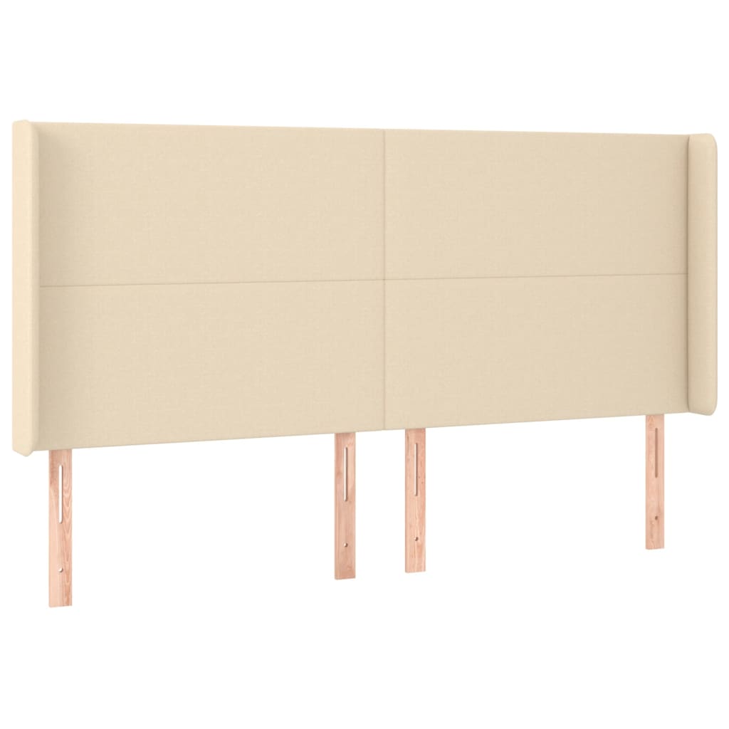Tête de lit avec oreilles Crème 163x16x118/128 cm Tissu - XIOS