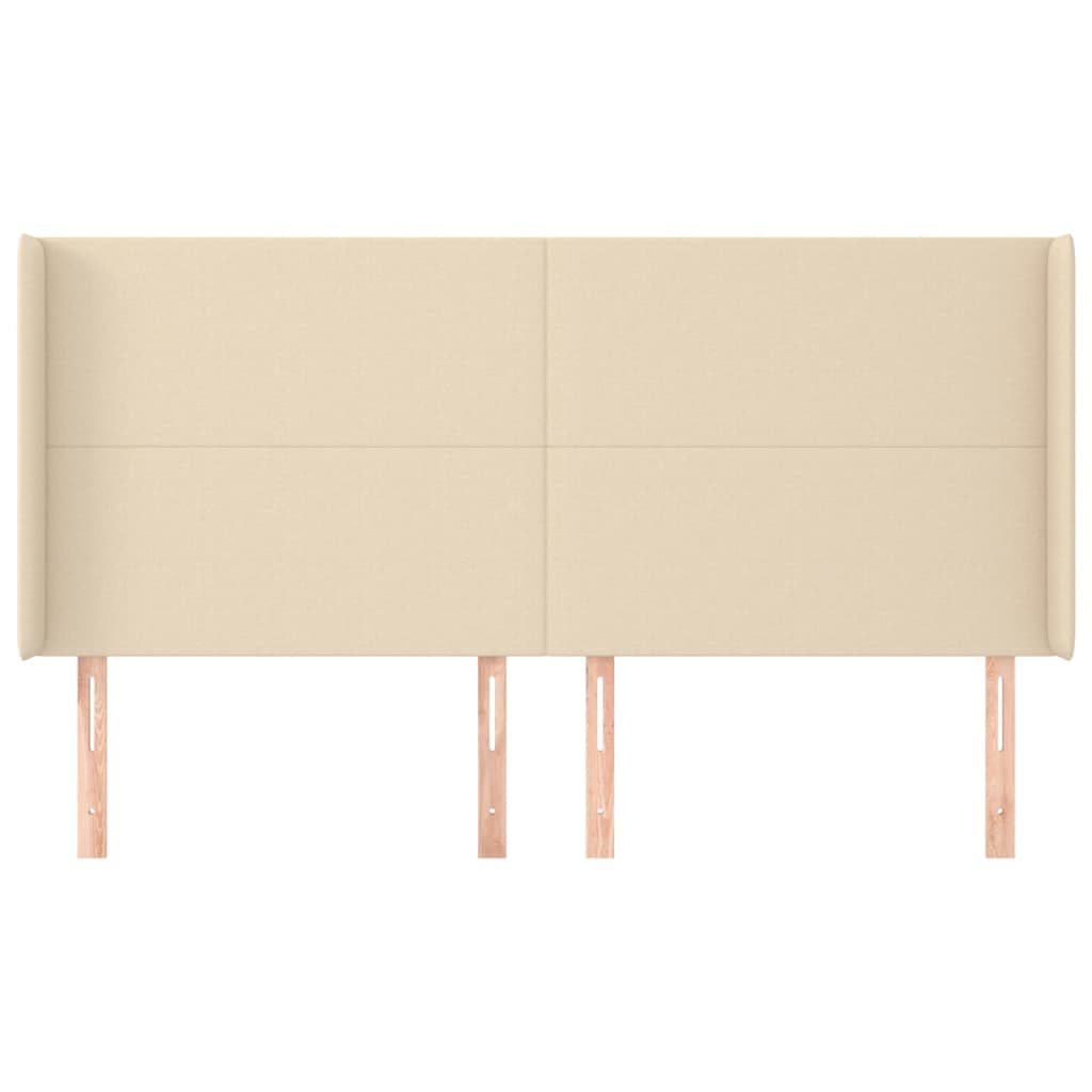 Tête de lit avec oreilles Crème 163x16x118/128 cm Tissu - XIOS