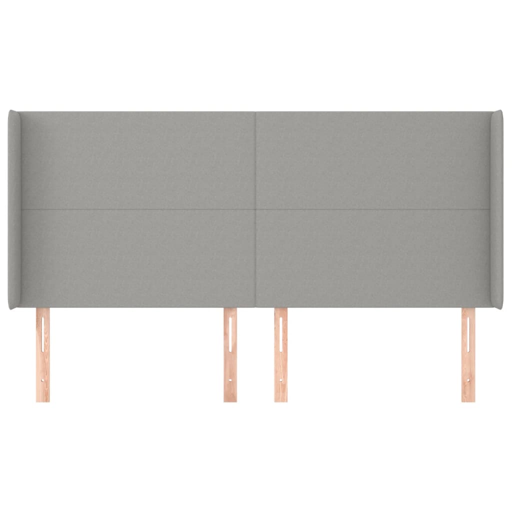 Tête de lit avec oreilles Gris clair 183x16x118/128 cm Tissu - XIOS