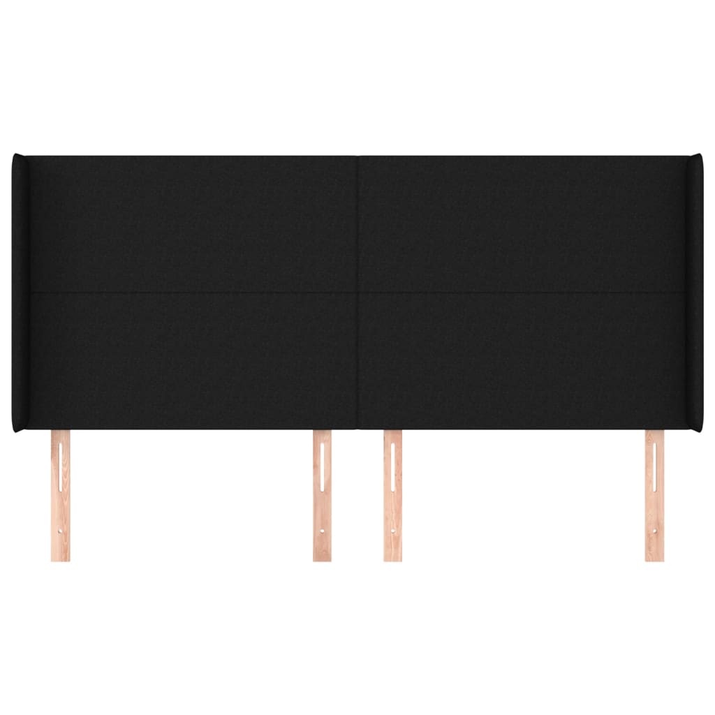 Tête de lit avec oreilles Noir 203x16x118/128 cm Tissu - XIOS