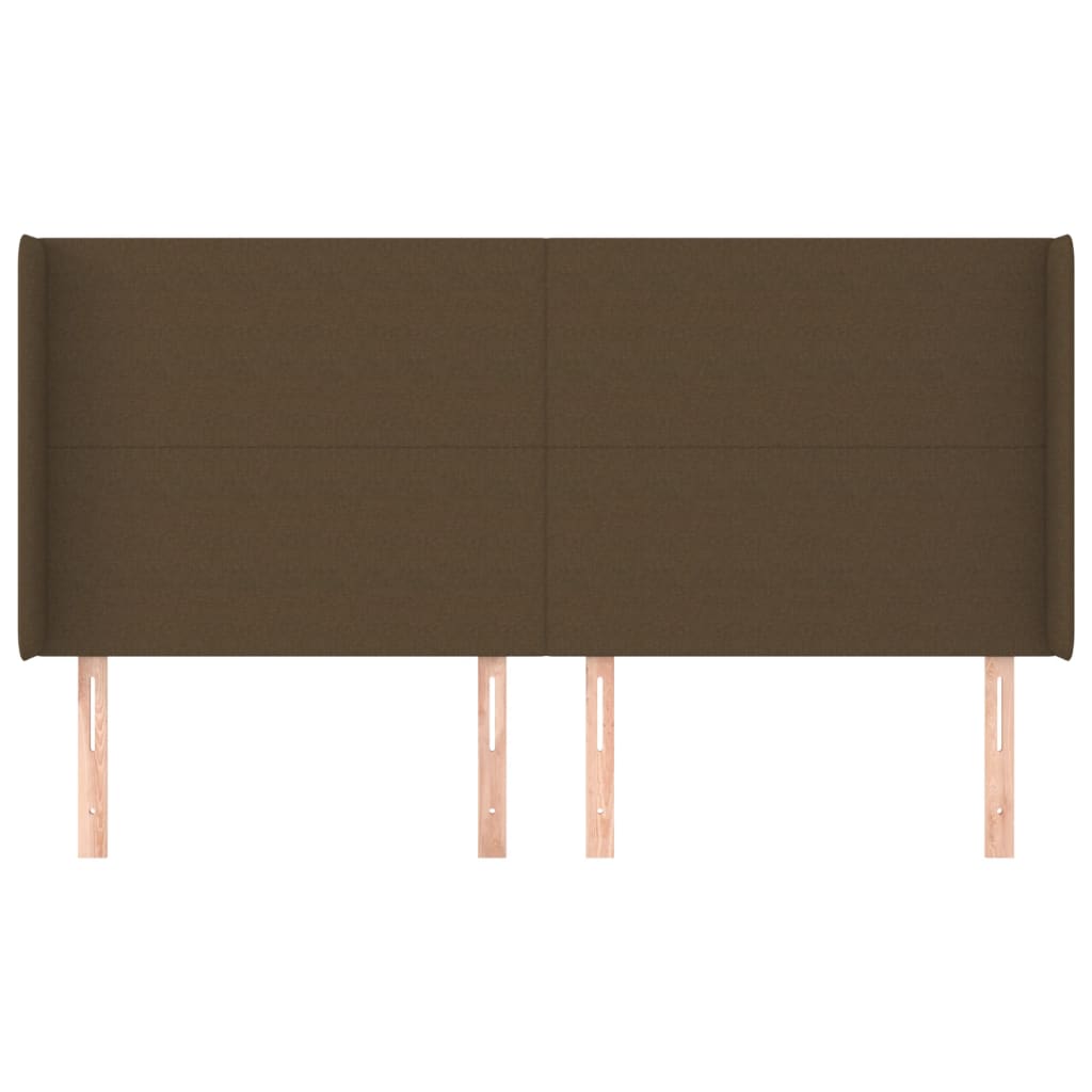 Tête de lit avec oreilles Marron foncé 203x16x118/128 cm Tissu - XIOS
