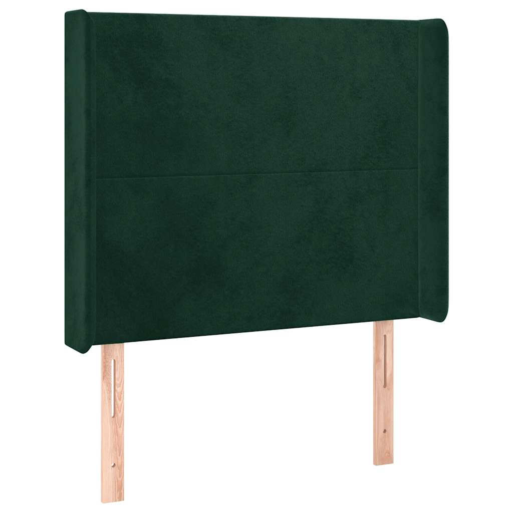 Tête de lit avec oreilles Vert foncé 83x16x118/128 cm Velours - XIOS