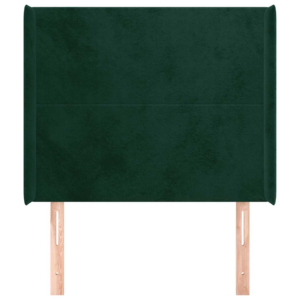 Tête de lit avec oreilles Vert foncé 83x16x118/128 cm Velours - XIOS