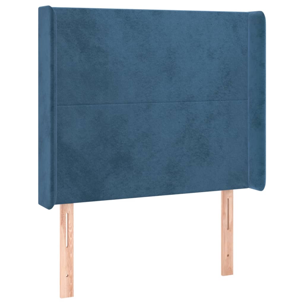 Tête de lit avec oreilles Bleu foncé 83x16x118/128 cm Velours - XIOS