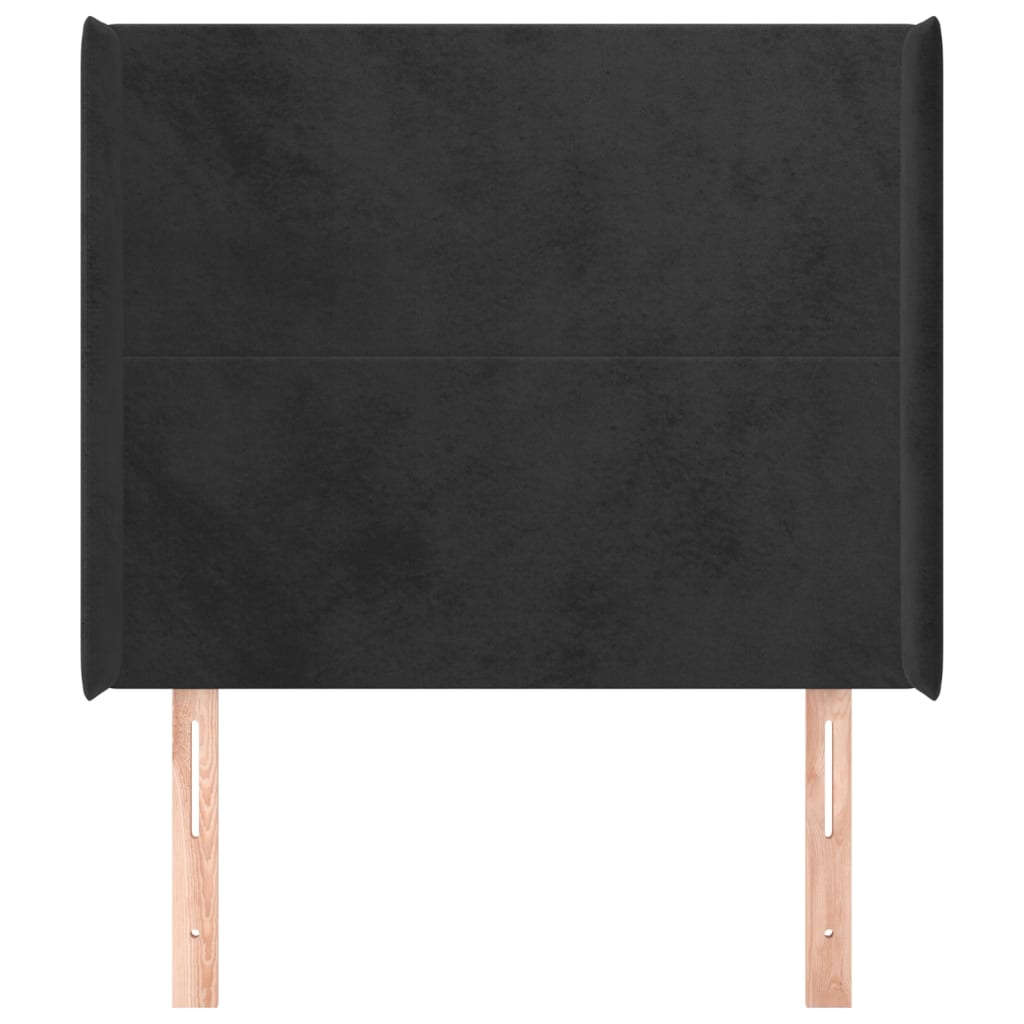 Tête de lit avec oreilles Noir 93x16x118/128 cm Velours - XIOS