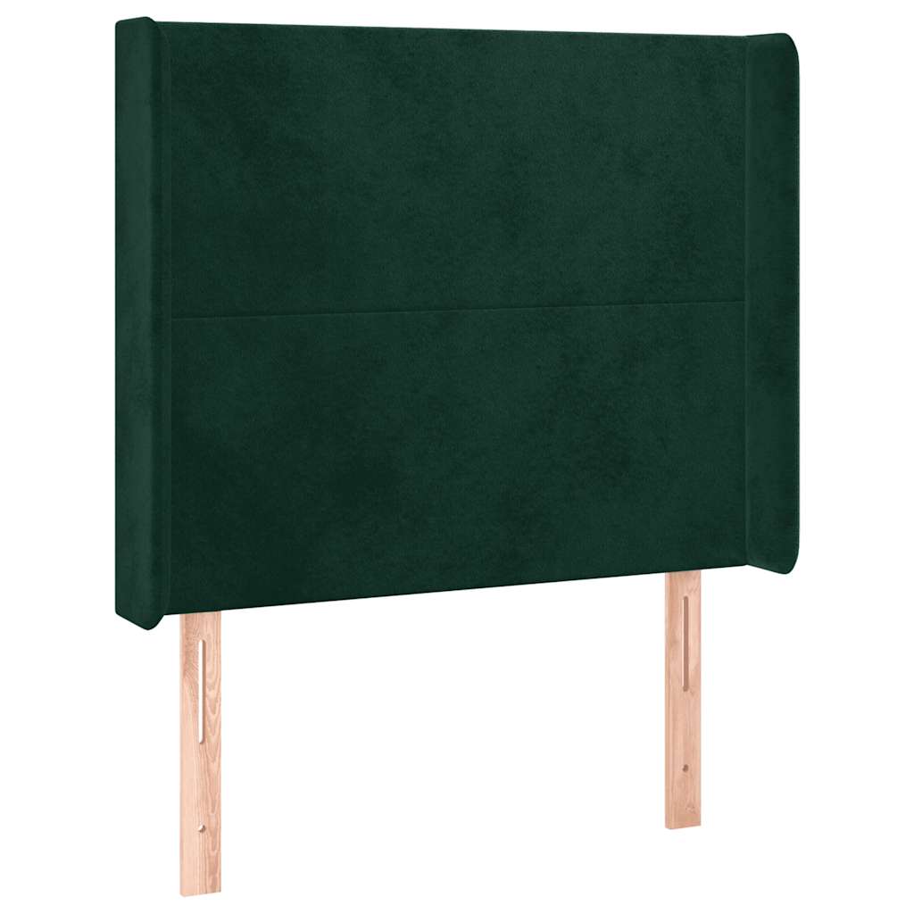 Tête de lit avec oreilles Vert foncé 93x16x118/128 cm Velours - XIOS