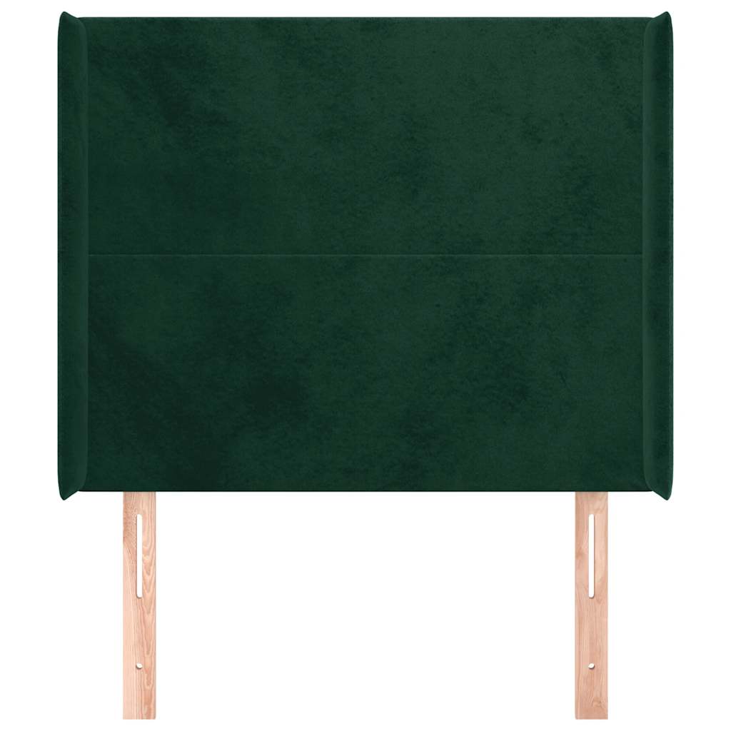 Tête de lit avec oreilles Vert foncé 93x16x118/128 cm Velours - XIOS