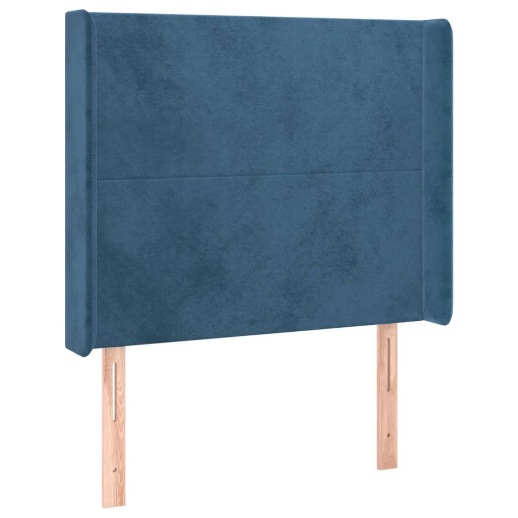 Tête de lit avec oreilles Bleu foncé 93x16x118/128 cm Velours - XIOS