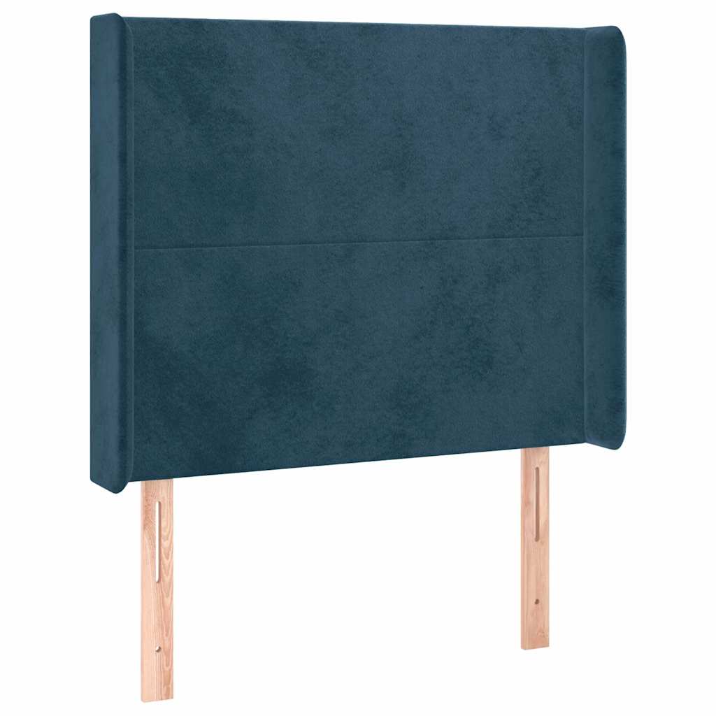 Tête de lit avec oreilles Bleu foncé 93x16x118/128 cm Velours - XIOS