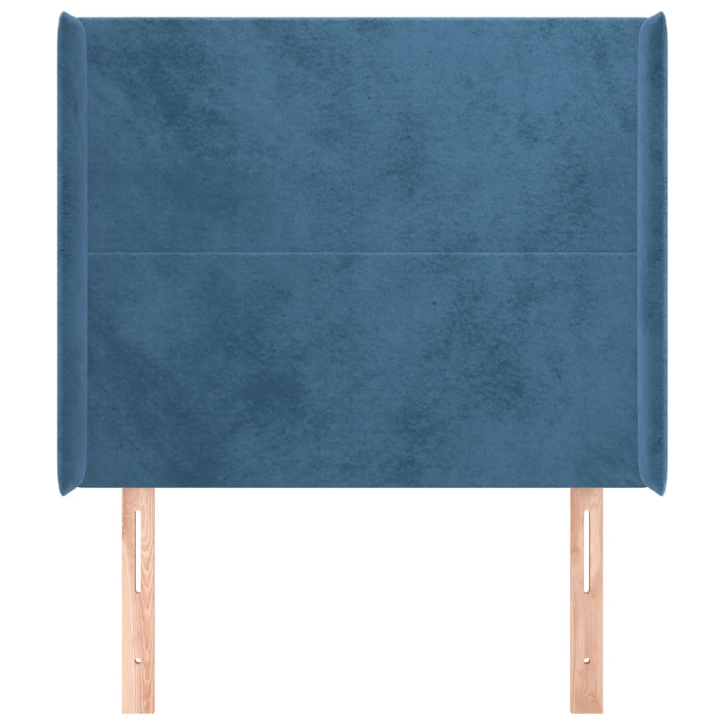 Tête de lit avec oreilles Bleu foncé 93x16x118/128 cm Velours - XIOS