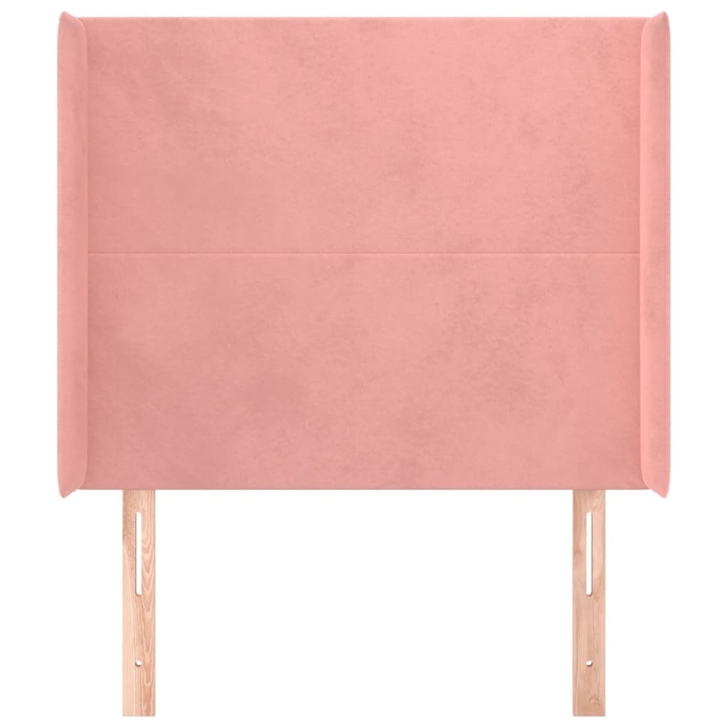 Tête de lit avec oreilles Rose 93x16x118/128 cm Velours - XIOS