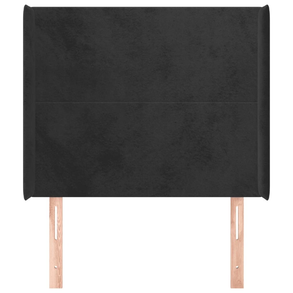 Tête de lit avec oreilles Noir 103x16x118/128 cm Velours - XIOS
