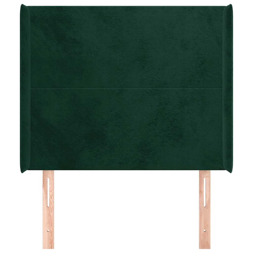 Tête de lit avec oreilles Vert foncé 103x16x118/128 cm Velours - XIOS