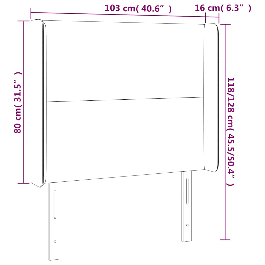 Tête de lit avec oreilles Vert foncé 103x16x118/128 cm Velours - XIOS