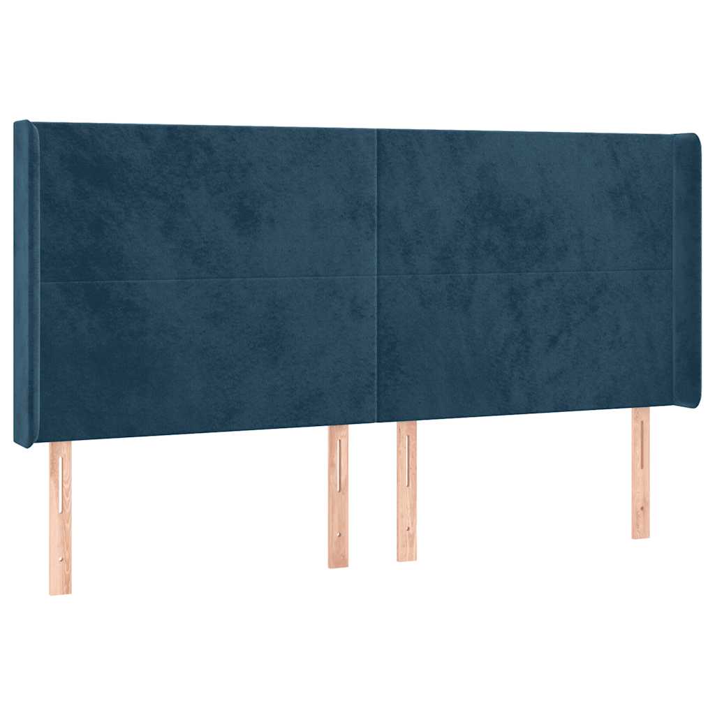 Tête de lit avec oreilles Bleu foncé 103x16x118/128 cm Velours - XIOS