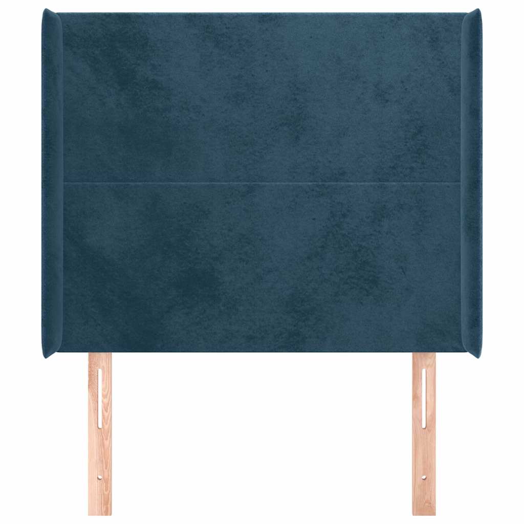 Tête de lit avec oreilles Bleu foncé 103x16x118/128 cm Velours - XIOS
