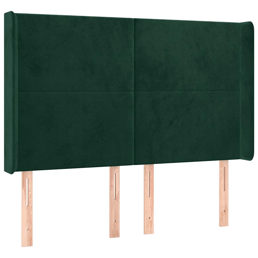 Tête de lit avec oreilles Vert foncé 147x16x118/128 cm Velours - XIOS