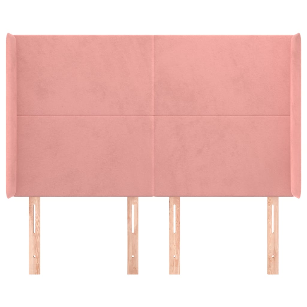 Tête de lit avec oreilles Rose 147x16x118/128 cm Velours - XIOS