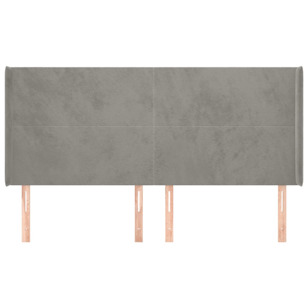 Tête de lit avec oreilles Gris clair 163x16x118/128 cm Velours - XIOS