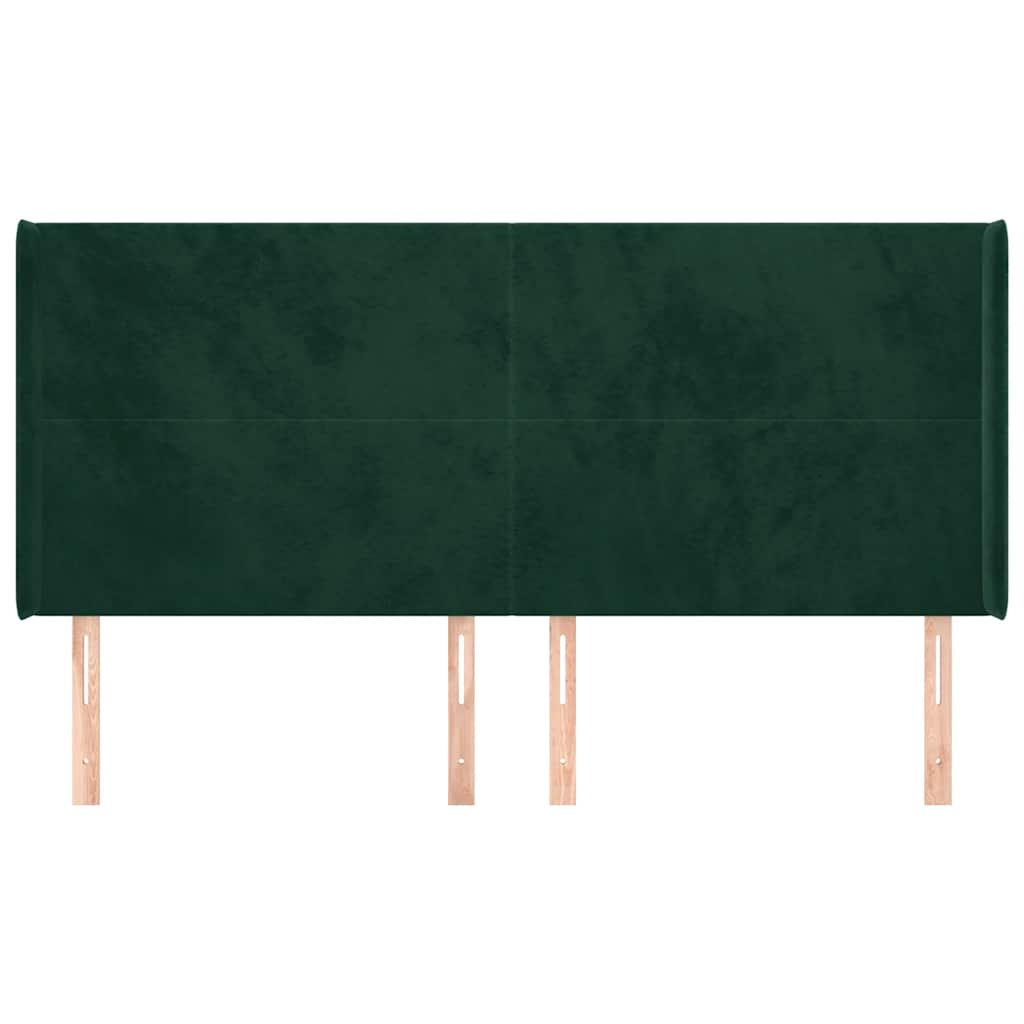 Tête de lit avec oreilles Vert foncé 163x16x118/128 cm Velours - XIOS