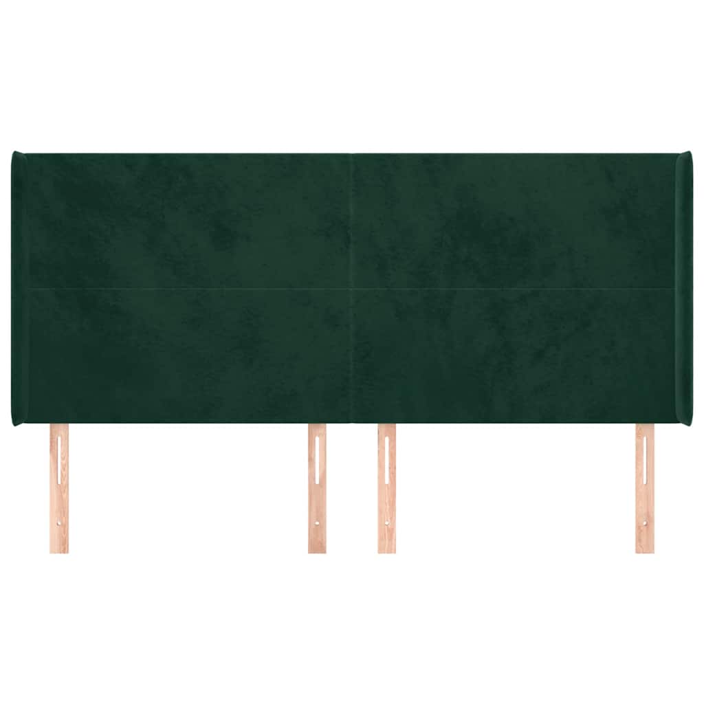 Tête de lit avec oreilles Vert foncé 183x16x118/128 cm Velours - XIOS