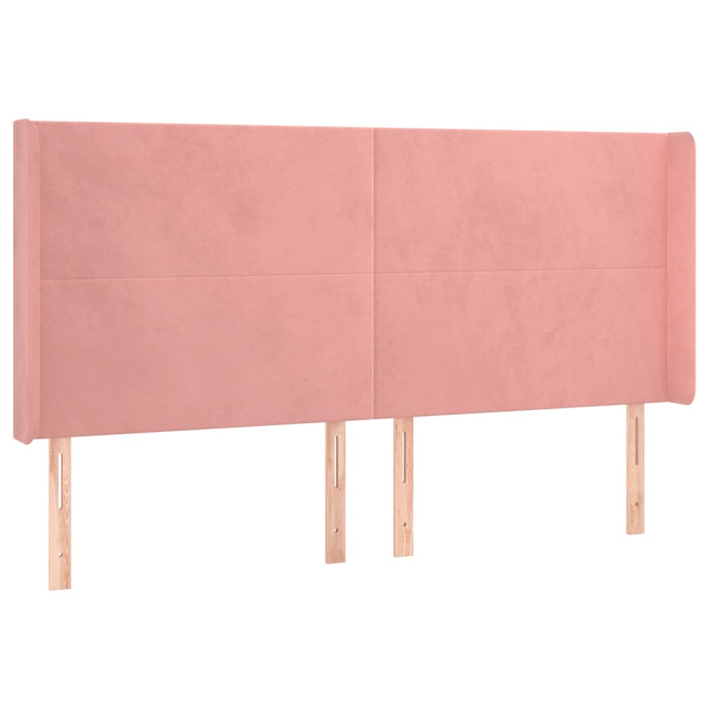 Tête de lit avec oreilles Rose 183x16x118/128 cm Velours - XIOS