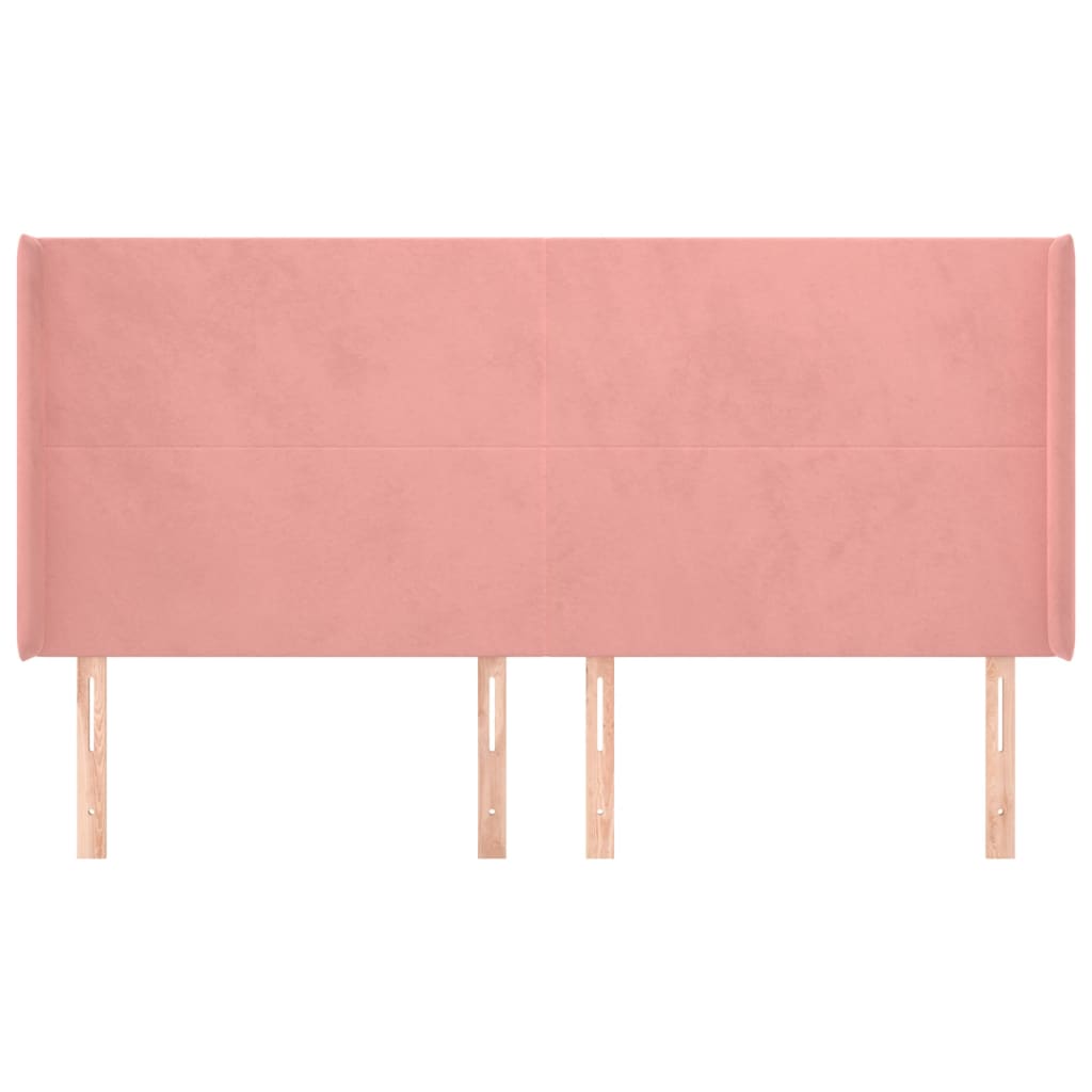 Tête de lit avec oreilles Rose 183x16x118/128 cm Velours - XIOS