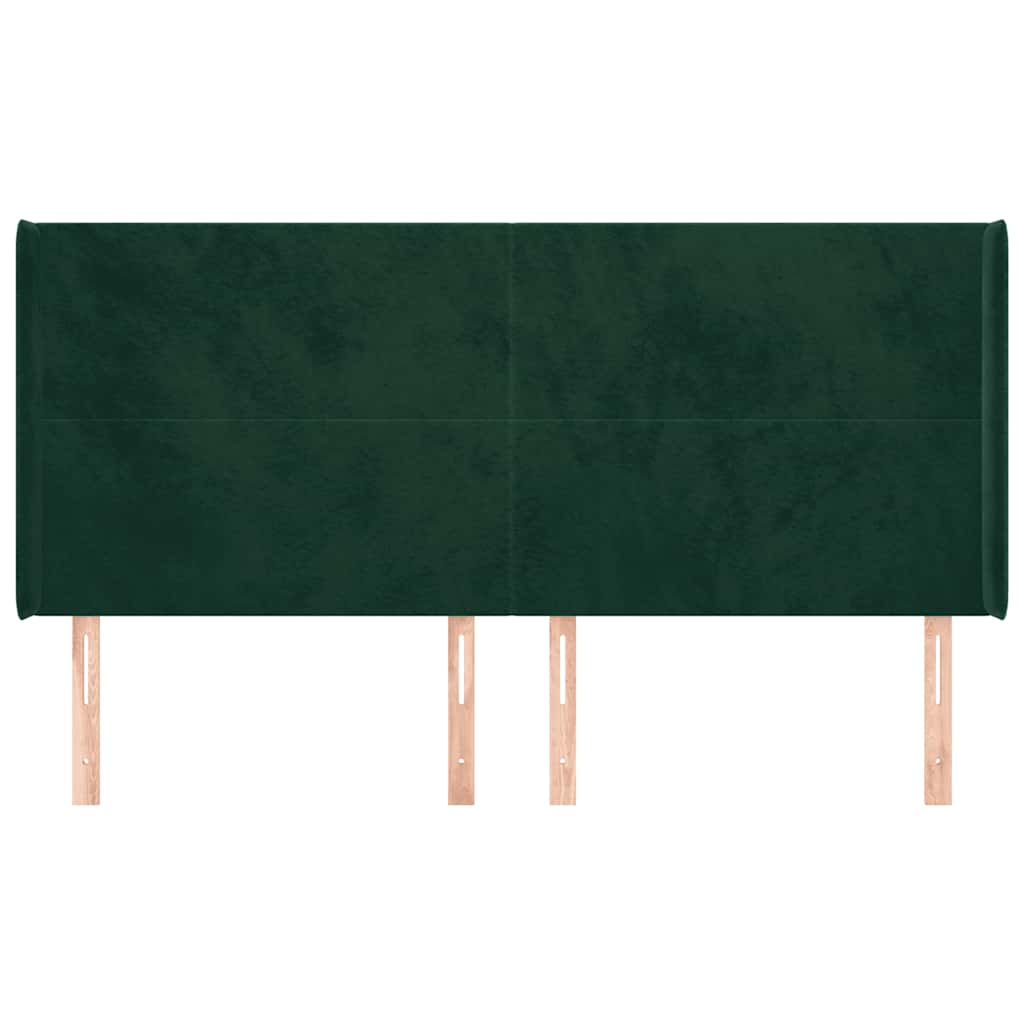 Tête de lit avec oreilles Vert foncé 203x16x118/128 cm Velours - XIOS