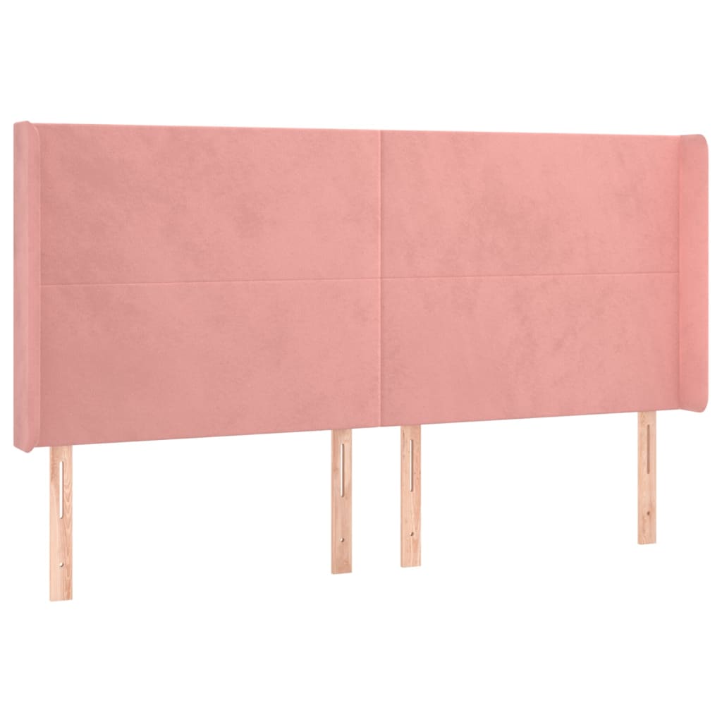Tête de lit avec oreilles Rose 203x16x118/128 cm Velours - XIOS