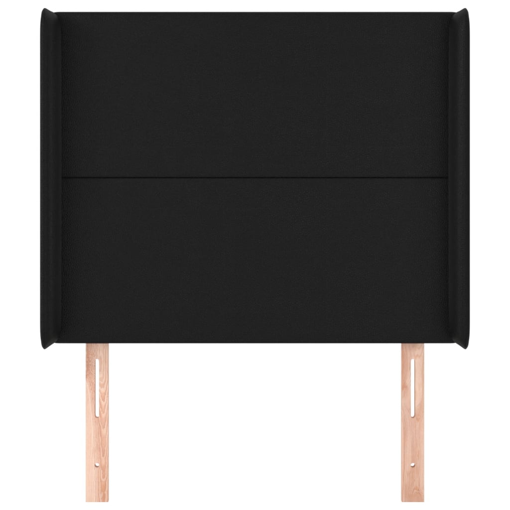 Tête de lit avec oreilles Noir 83x16x118/128 cm Similicuir - XIOS