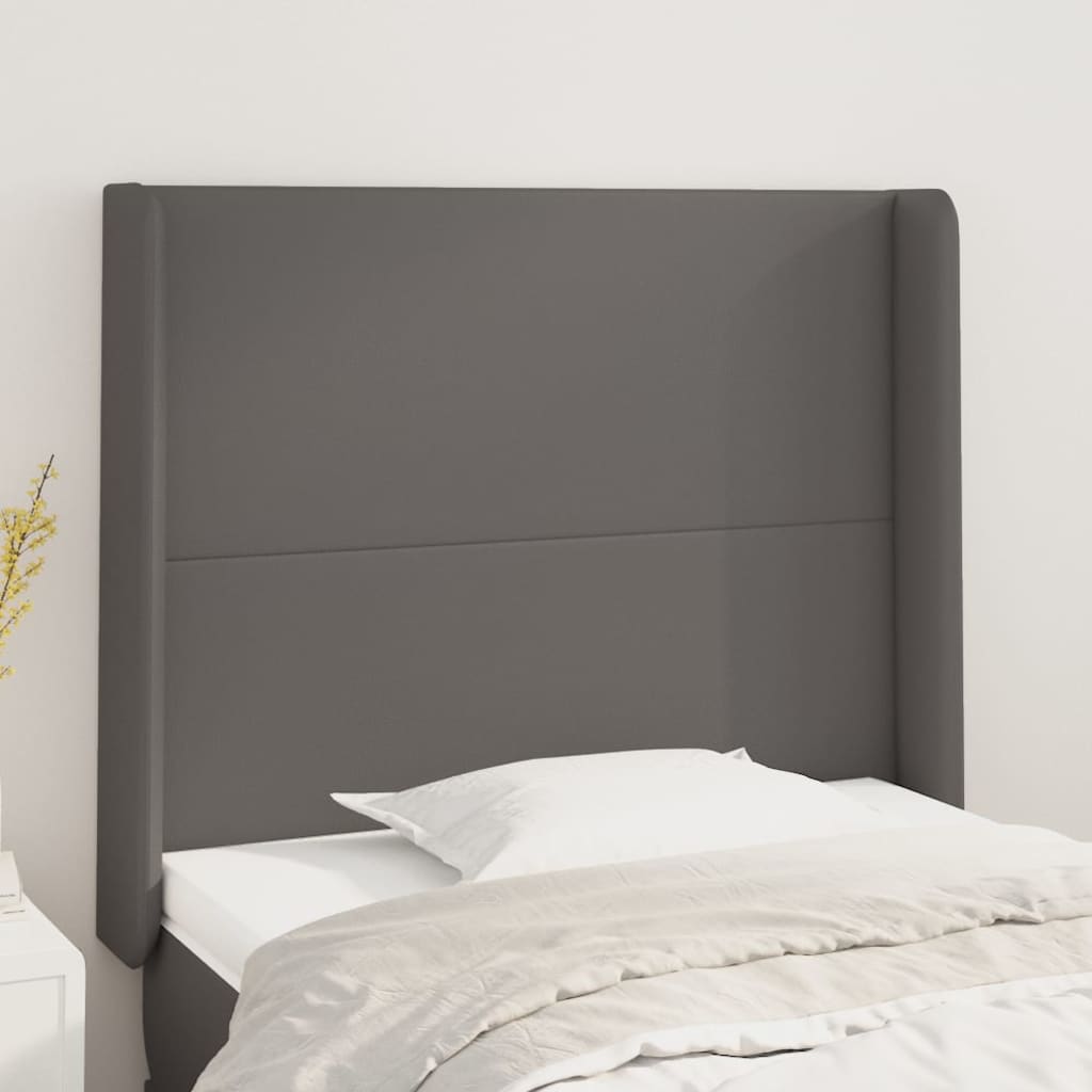 Tête de lit avec oreilles Gris 83x16x118/128 cm Similicuir - XIOS