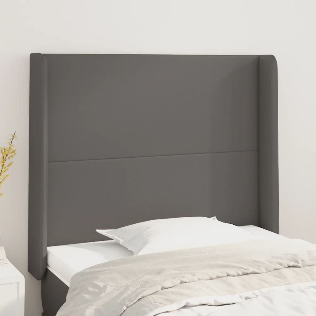 Tête de lit avec oreilles Gris 93x16x118/128 cm Similicuir - XIOS