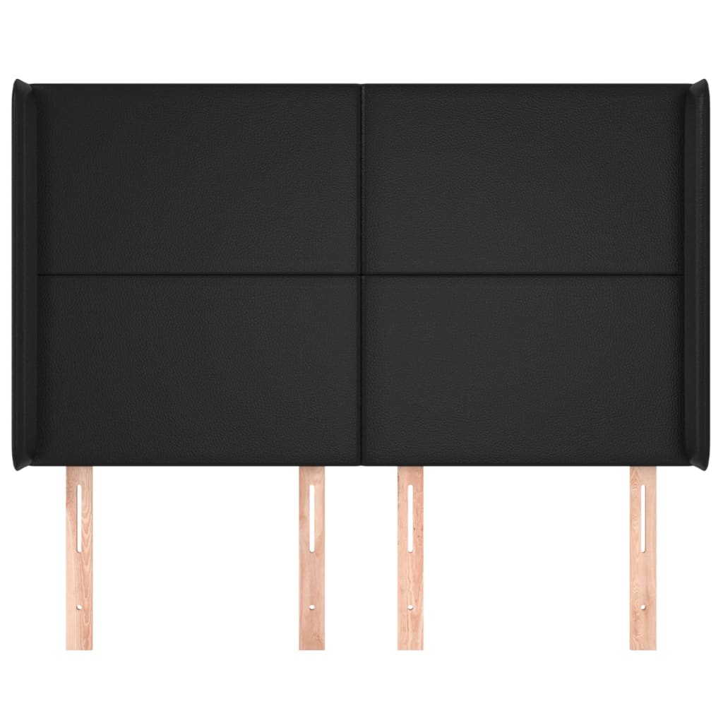 Tête de lit avec oreilles Noir 147x16x118/128 cm Similicuir - XIOS