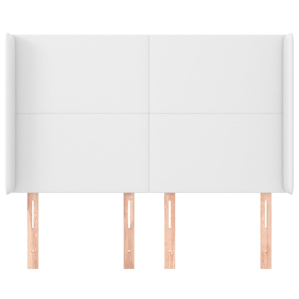 Tête de lit avec oreilles Blanc 147x16x118/128 cm Similicuir - XIOS